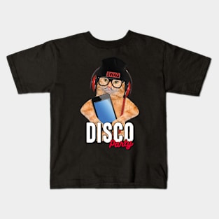 Disco Party Cat Kids T-Shirt